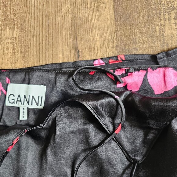 Ganni Silk Blend Camisole Tank Top, EU38/US6, Black - Picture 7 of 7